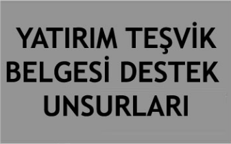 YATIRIM TEŞVİK BELGESİ DESTEK UNSURLARI